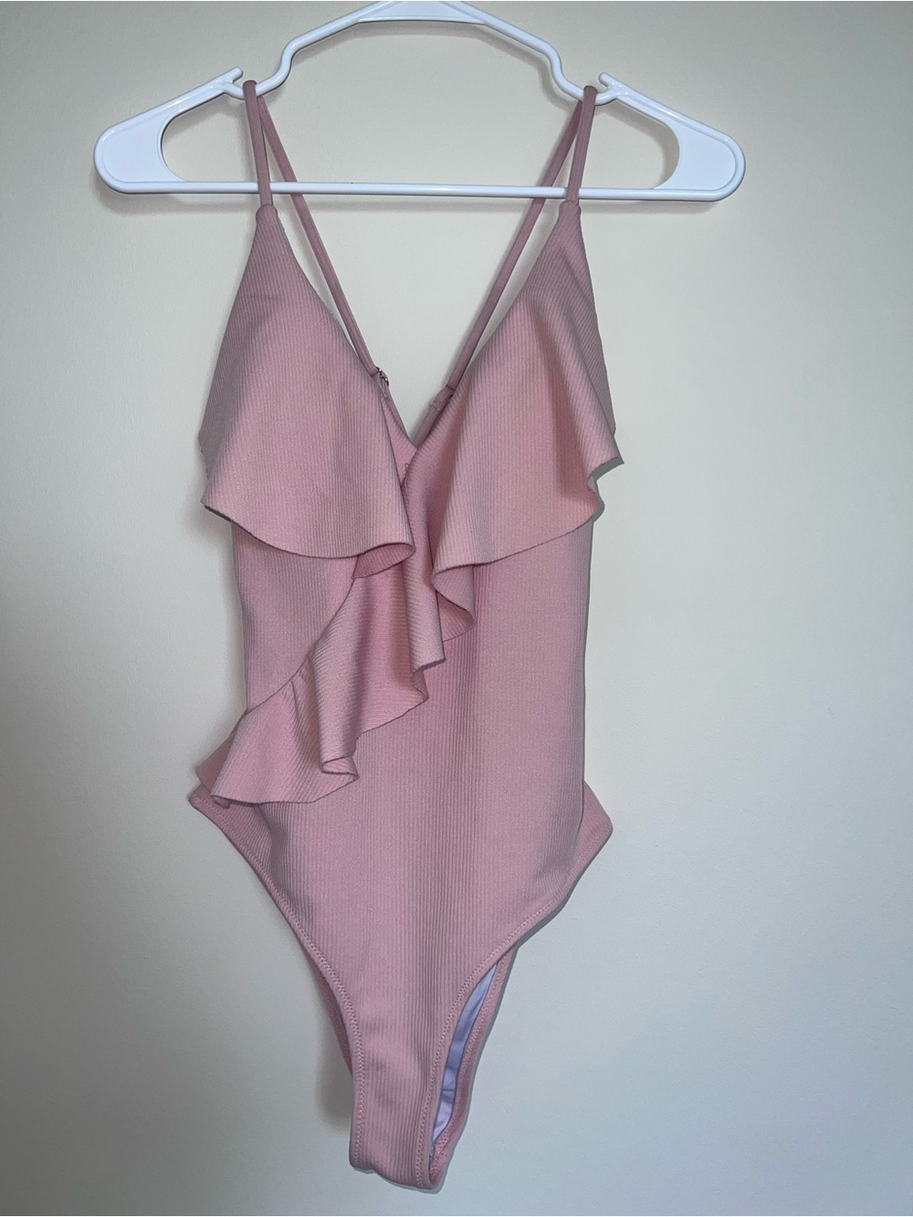 Blush Pink Ruffled One-Piece Swimsuit